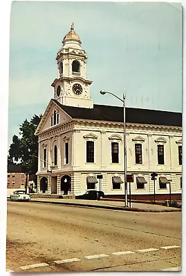 Town Hall Milford Massachusetts MA C1962 Postcard Street View Old Cars • $4.95