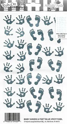 E-Z Rub-On Metallic Transfers (Baby Hands & Feet) Hobby Crafting - ROY7229BL • £2.25