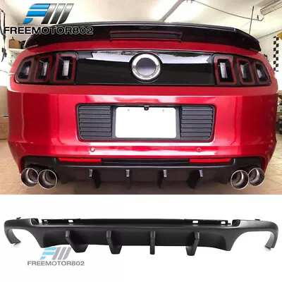 Fits 13-14 Ford Mustang V6 & GT PP Shelby V2 Style Rear Bumper Diffuser Black • $140.99