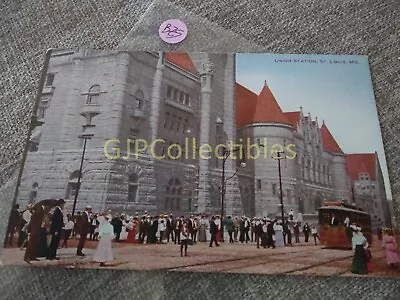 P3BZS Train Or Station Postcard Railroad RR UNION STATION ST LOUIS MO • $6.27