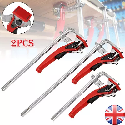 2x Alloy Steel Quick Ratchet Track Saw Guide Rail Clamp For MFT Table Woodwork • £31.18