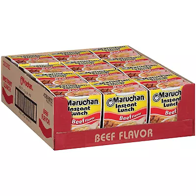 (12 Packs) Maruchan Beef Instant Lunch Ramen Noodles2.25 Oz Cup - FREE SHIPPING • $9.30