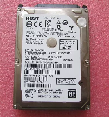 Hgst 5k1000-750 750gb 2.5  5400 Rpm Laptop Hard Drive • £14.95