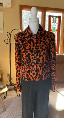 $39 • Buy Vtg MISSONI MADE IN ITALY Orange Black Pink Wool Womens Jacket Coat Sm NWT