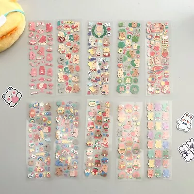 (2pc/All 10) Korean Polco Diary Holographic Cute Sticker Sheet Gummy Animal • $3.99