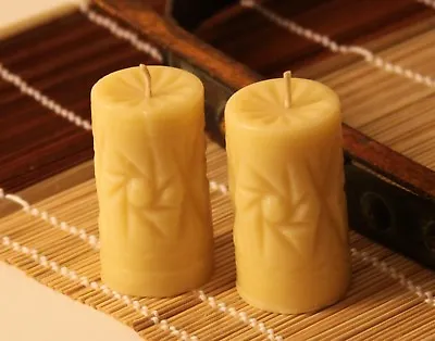 (2) Handmade 100% Pure Beeswax Candle Crystal Shape 100% Cotton Wick • $9.99