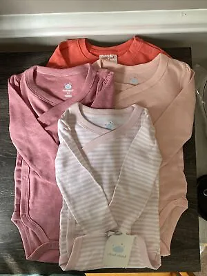 Baby Girl Target Long Sleeve Lot Winter 3 Bodysuits & 1 Sweater Size 12 Months • $14.95