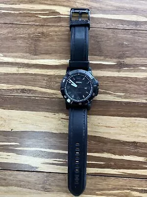 Fossil Black Stainless Steel Men’s Watch AM-4257 Runs • $10