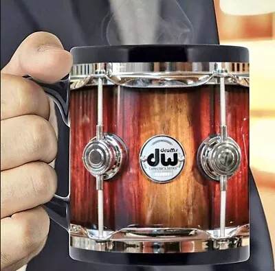 RED DW Drum Mugs Mug Drum Drummer Mug Drum Mug Gift Instrument Music Coffee • $15.88