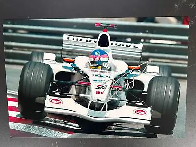 Signed Sutton12x8 Photo Jacques Villeneuve BAR Honda 004 Monaco Grand Prix 2002 • £69.95