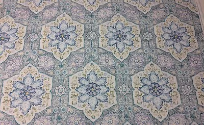 P Kaufmann Toscana Tile Azure Blue Floral Medallion Fabric By The Yard 54 W • $11.99