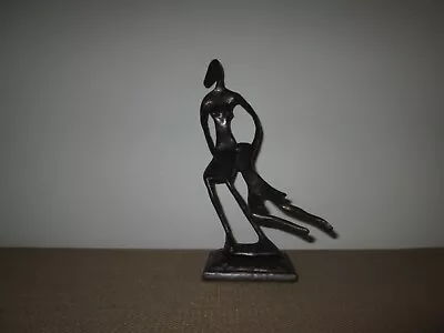 Vintage Cast Iron Mother & Child At Play 12  Brutalist-Inspired Art Sculpture • $39.95