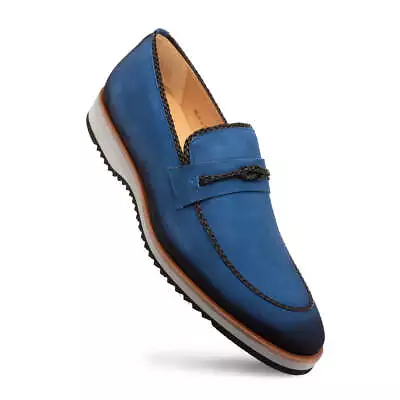 NEW Mezlan Sport Dress Shoes SlipOn Lightweight Comfort Puerto Suede Loafer Blue • $375