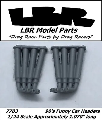 NEW Resin 1.07” Long 90’s Funny Car Pro Mod Zoomie Headers 1:24 LBR Model Parts • $9.83
