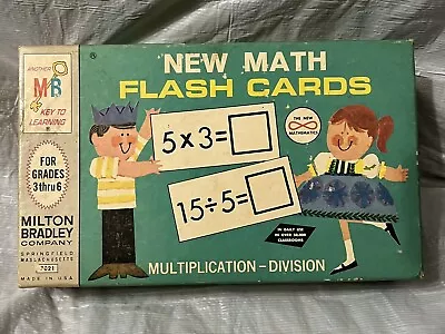 Multiplication/Division Flash Cards.  Vintage Complete Set Milton Bradley • $3.50