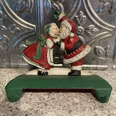Midwest Of Cannon Falls Santa & Mrs. Claus Kissing Cast Iron Stocking Holder • $25