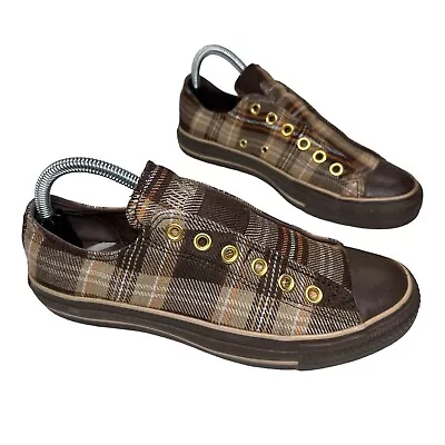 Converse Unisex Chuck Taylor All Star Brown Plaid Casual Shoes Sneakers M6 W8 • £43.32