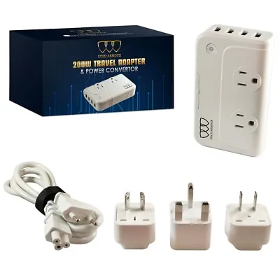 200W Step Down 220V To 110V Voltage Converter Travel Adapter Accessories 4 USB • $19.99
