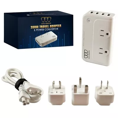 Universal Travel Adapter 220V To 110V Voltage Converter With 4-Port USB • $21.99