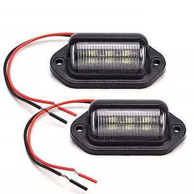 12-24V White 6LED Car Trailers Trucks License Number Plate Light Lamp Waterproof • $10.99