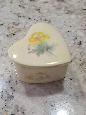 £0.99 • Buy Royal Worcester Palissy Heart Shaped Floral Trinket Pill Jewellery Box Pot