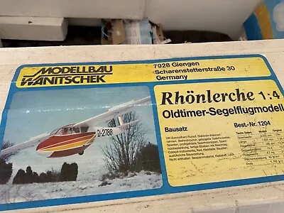 Rc Glider Modellbau Wantischek Rhonlerche 1/4 Scale Old Timer Kit • £249.99