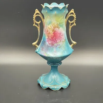 Stunning Antique Royal Vienna Art Nouveau Porcelain Vase Germany Roses • $39.99