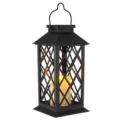 Hanging Garden Decorative Candle Lantern With LED Outdoor Flameless Bfdqotjlprhu • $9.39