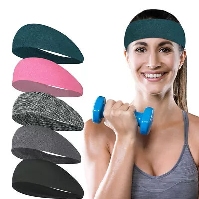 Men Women Sports Headbands Athletic Sweatbands Headband Wicking Elastic Hairband • $6.20