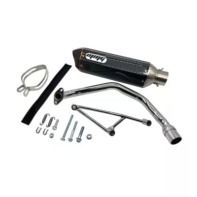 Exhaust System Muffler For GY6 125cc 150cc 4 Stroke Scooters (Carbon Fiber) • $98.90