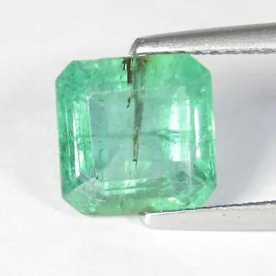 3.27Cts Massive Natural Zambian Emerald 8.5X8.5mm Emerald Cut Collection REF VDO • $199