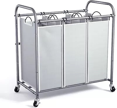 Rolling 3-Section Laundry Sorter With Removable Bags A22 • $31.99