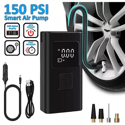 150 PSI Cordless Air Compressor Tire Inflator Fits Car Moto Bike Tires Air Pump • $19.79