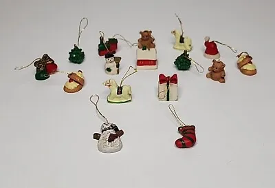 Vintage Lot Of 16 Miniature Mini Resin Christmas Tree Ornaments 3/4   • $6.99