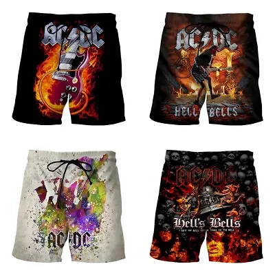 Unisex 3D ACDC Rock Band Swim Shorts Swimming Trunks Beach Wear Surfing Gifts UK • £11.99