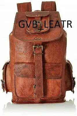 Backpack Rucksack Briefcase Handmade Overnight Bag Leather Large Big Sale  • $52.25