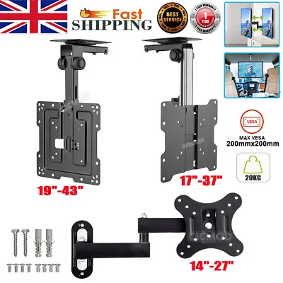 Motorhome TV Mount Wall Ceiling Bracket Caravan Tilt Swivel For 14 -43  LED LCD • £21.99