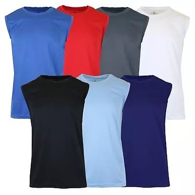 Men's Moisture Wicking Crew Neck Muscle Tee Gym TAGLESS (S-2XL ) NWT FREE SHIP • $8.95