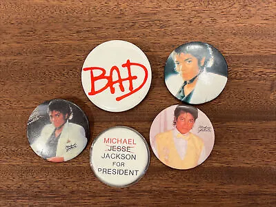 Vintage 1982 Michael Jackson Button Pin Lot Of 5 • $13.99