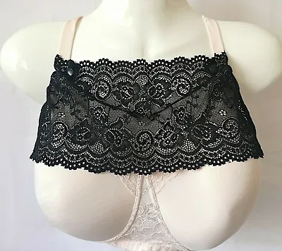 Modesty Panel Quality French Stretch Lace Black Flowers. Small Medium Large • £6.99