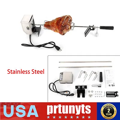 Stainless Steel Electric Goat Pig Chicken BBQ Spit Rotisserie Grill Motor Rod • $50.35