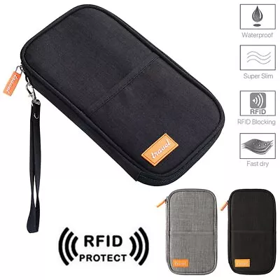 $10.78 • Buy Waterproof Passport Holder Travel Document Wallet RFID Bag Family Organizer Case