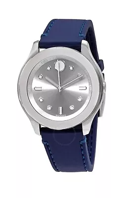 Brand New Movado Bold Women’s Silver Dial Blue Silicone Strap Watch 3600716 • $179.99