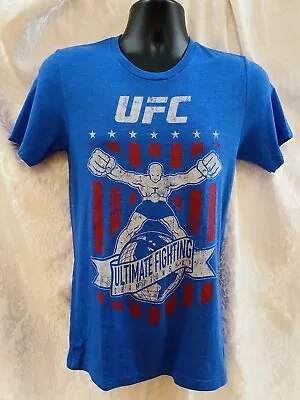 UFC Men’s Graphic Shirt~SMALL~S/S Heather BLUE Cotton Poly EUC • $11.99