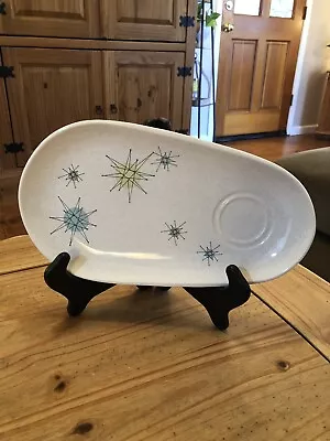 RARE Vintage Mid Century Modern Franciscan Atomic Starburst Snack Plate EUC! • $125