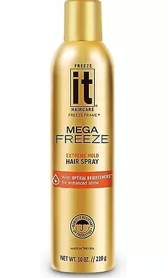 Freeze It Mega Freeze Hair Spray Extreme Hold Nourishing UV Protection10 Oz • $18