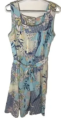 Malvin I Love Linen Women’s Sundress XL (US 12) Germany Linen Midi Blue Floral • $24.50