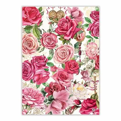 Michel Design Works Cotton Kitchen Tea Towel Royal Rose Pinks Jewels • $10