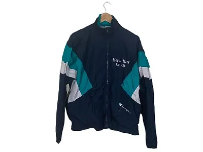 CHAMPION 90s Vintage Shell Suit Track Multicoloured Colour Block Jacket Size M • £29.95