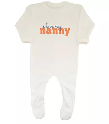 I Love My Nanny Baby Grow Sleepsuit Love Heart Grandparents' Day Boys Girls Gift • £9.99